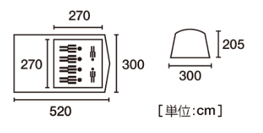 ロゴス3ルームドゥーブルXLサイズ