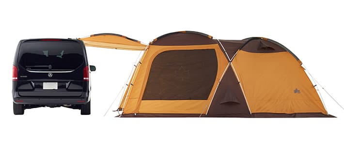 ロゴス3ルームドゥーブルXL2020車と連結