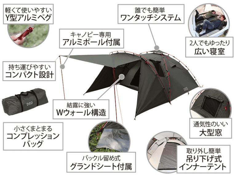 DODライダーズタンデムテントの口コミ・ブログ紹介