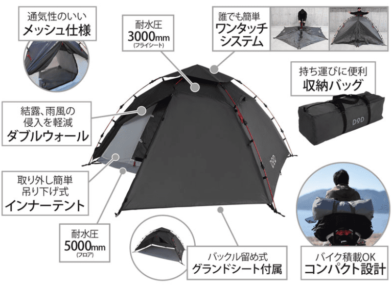 ライダーズワンタッチテントのブログ・口コミ紹介