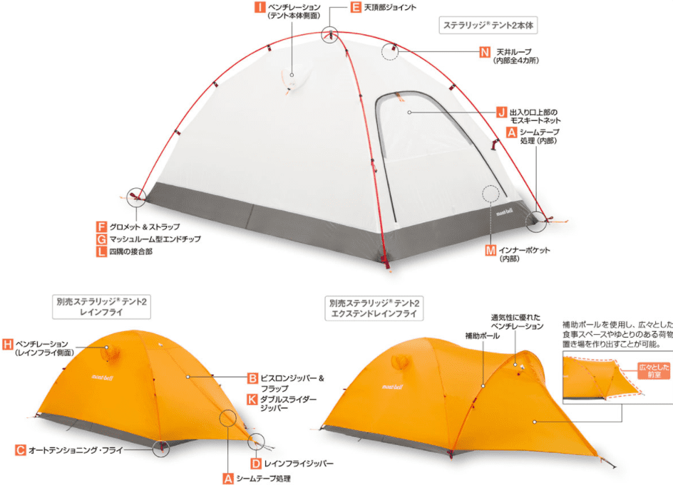 モンベル ステラリッジテント3 のブログと口コミ紹介 Camp Gear Select