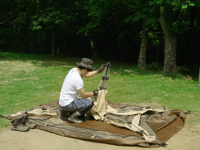 DOD『わがやのテント』の設営方法